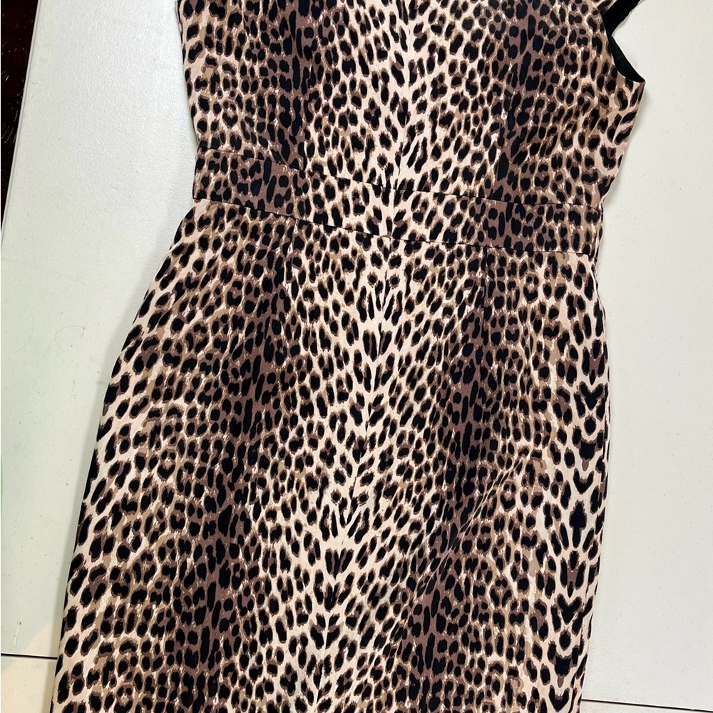 Kay Unger Black and Cream Animal Print Midi Dress - Picture 16 of 17